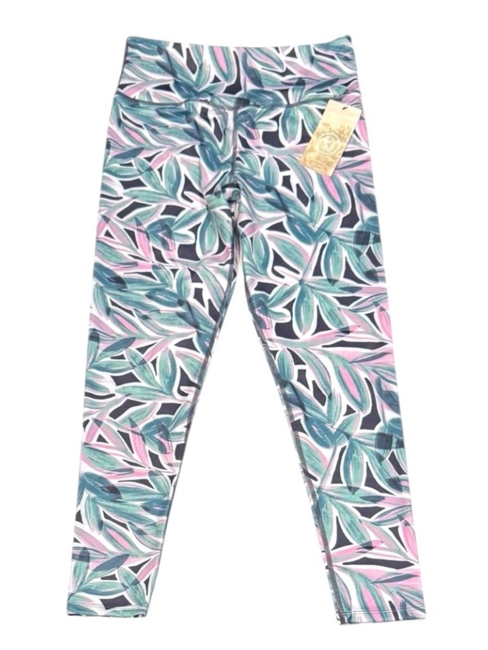 SAGE Collective Floral Tropical Palm Activewear Leggings Yoga Pilates NWT Medium